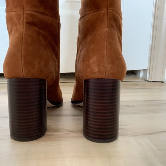 Ann Taylor Women's Suede Knee-High Pointed Toe Boots, Chestnut, size 9 NWOB - Picture 5 of 8
